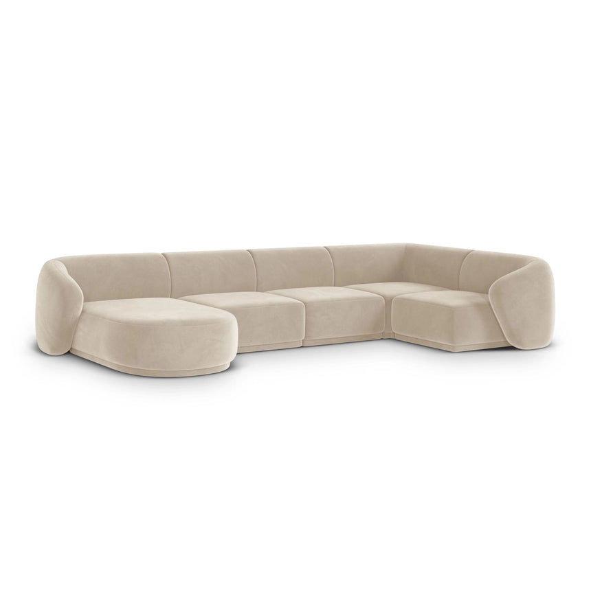 Gomera 6-Sitzer Panorama Ecksofa, Rechte Seite, aus Samt, 336x166x74 cm von Cosmopolitan Design – Bild 3