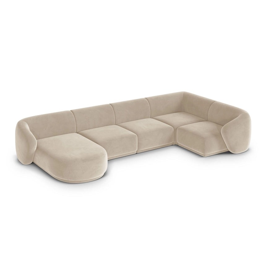Gomera 6-Sitzer Panorama Ecksofa, Rechte Seite, aus Samt, 336x166x74 cm von Cosmopolitan Design – Bild 4