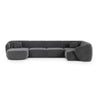 Gomera 6-Sitzer Panorama Ecksofa, Rechte Seite, aus Samt in Dunkelgrau (Salvador 18), Beine aus Schwarzes Plastik, 336x166x74 cm von Cosmopolitan Design – Bild 1