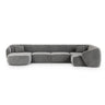 Gomera 6-Sitzer Panorama Ecksofa, Rechte Seite, aus Samt in Grau (Salvador 17), Beine aus Schwarzes Plastik, 336x166x74 cm von Cosmopolitan Design – Bild 1