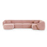 Gomera 6-Sitzer Panorama Ecksofa, Rechte Seite, aus Samt in Rosa (Salvador 11), Beine aus Schwarzes Plastik, 336x166x74 cm von Cosmopolitan Design – Bild 1