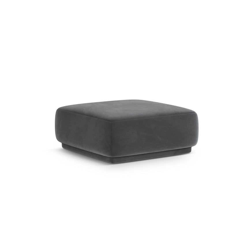Gomera Pouf aus Samt in Dunkelgrau (Salvador 18), 90x90x42 cm von Cosmopolitan Design – Bild 3