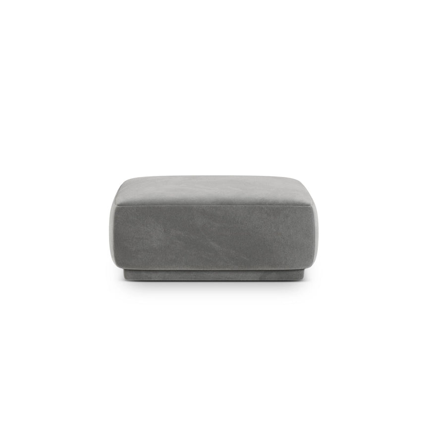Gomera Pouf aus Samt in Grau (Salvador 17), 90x90x42 cm von Cosmopolitan Design – Bild 1