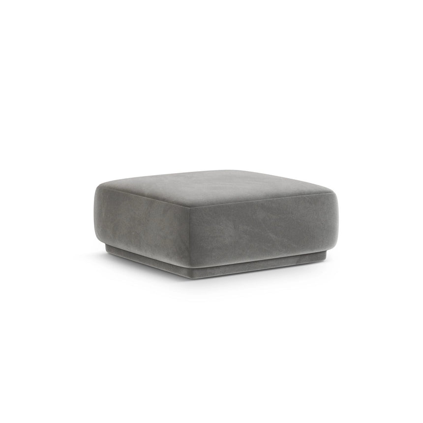 Gomera Pouf aus Samt in Grau (Salvador 17), 90x90x42 cm von Cosmopolitan Design – Bild 3