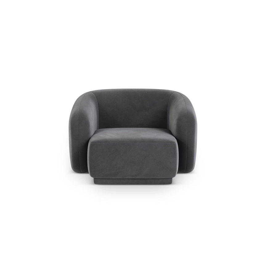 Gomera Sessel aus Samt in Dunkelgrau (Salvador 18), 93x90x74 cm von Cosmopolitan Design – Bild 1