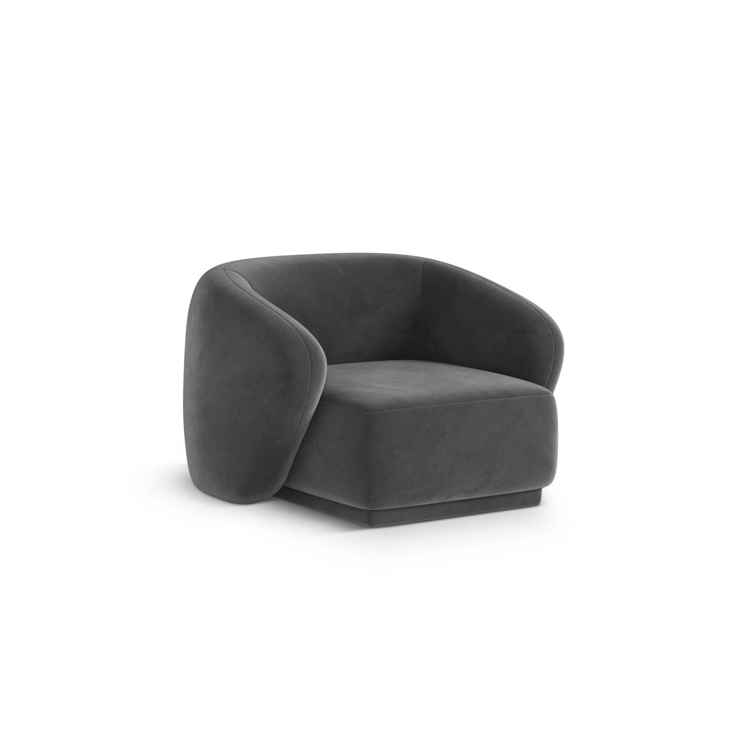 Gomera Sessel aus Samt in Dunkelgrau (Salvador 18), 93x90x74 cm von Cosmopolitan Design – Bild 3