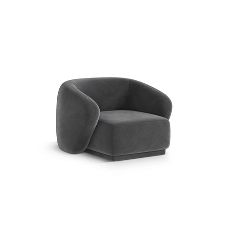 Gomera Sessel aus Samt in Dunkelgrau (Salvador 18), 93x90x74 cm von Cosmopolitan Design – Bild 3