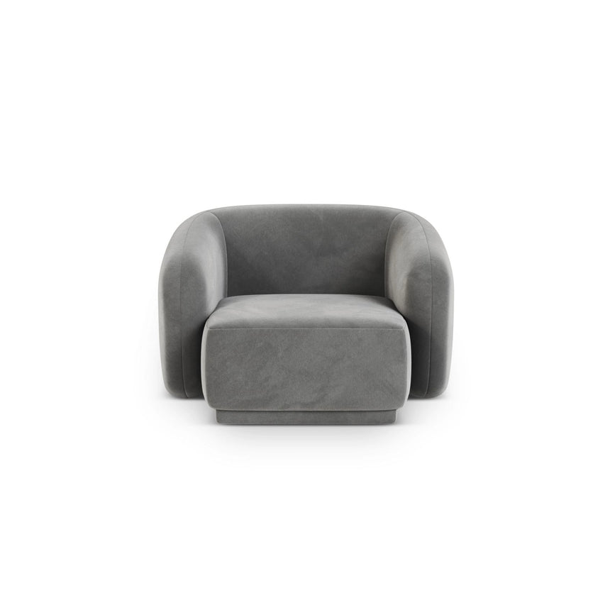 Gomera Sessel aus Samt in Grau (Salvador 17), 93x90x74 cm von Cosmopolitan Design – Bild 1