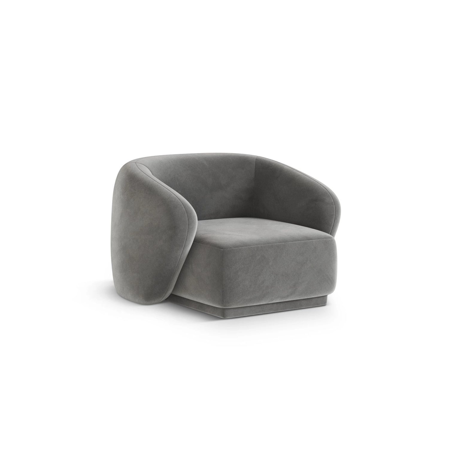 Gomera Sessel aus Samt in Grau (Salvador 17), 93x90x74 cm von Cosmopolitan Design – Bild 3