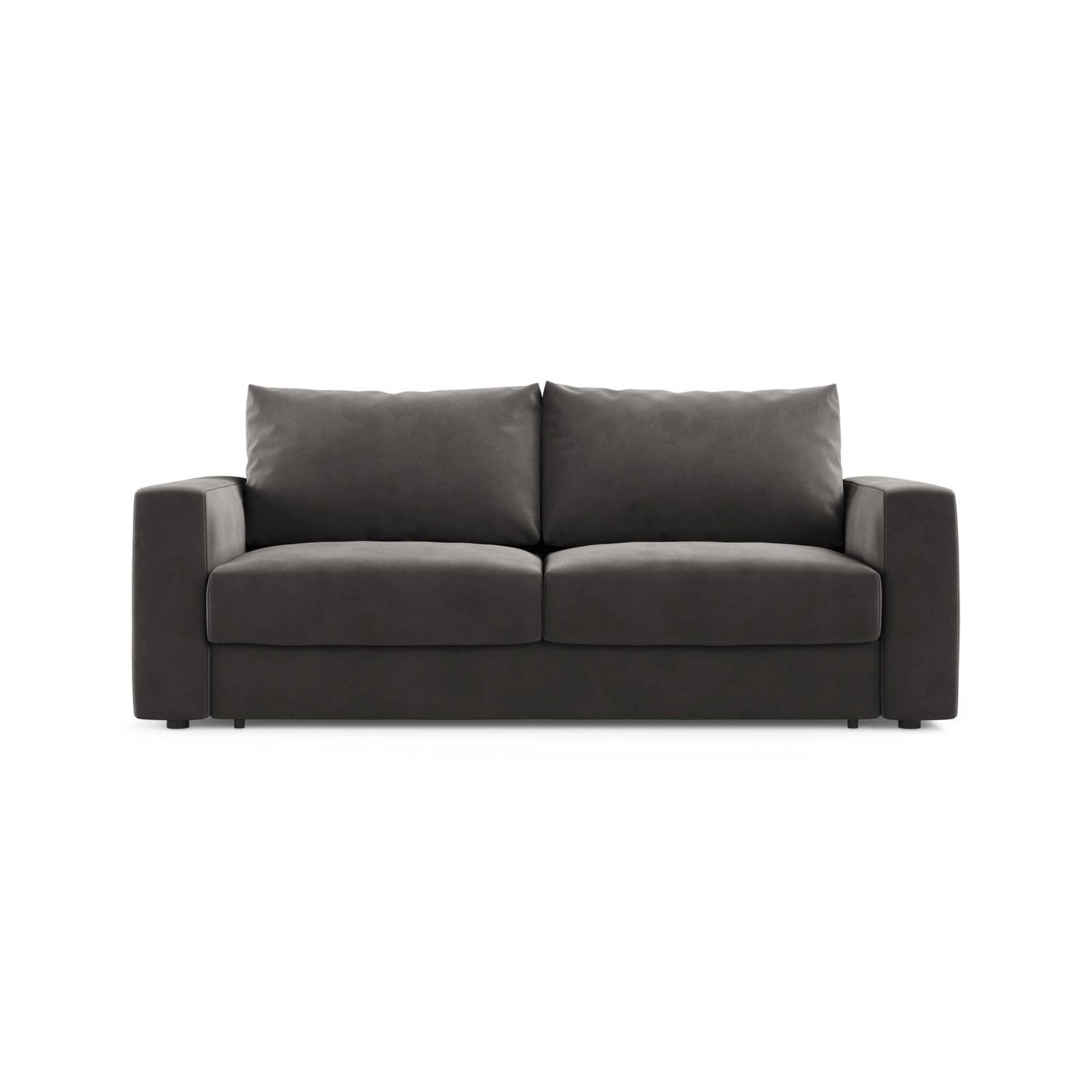 Grena 3-Sitzer Sofa mit Schlaffunktion, ausklappbar, aus Samt in Dunkelgrau (Salvador 18), 205x100 cm von Cosmopolitan Design – Bild 1