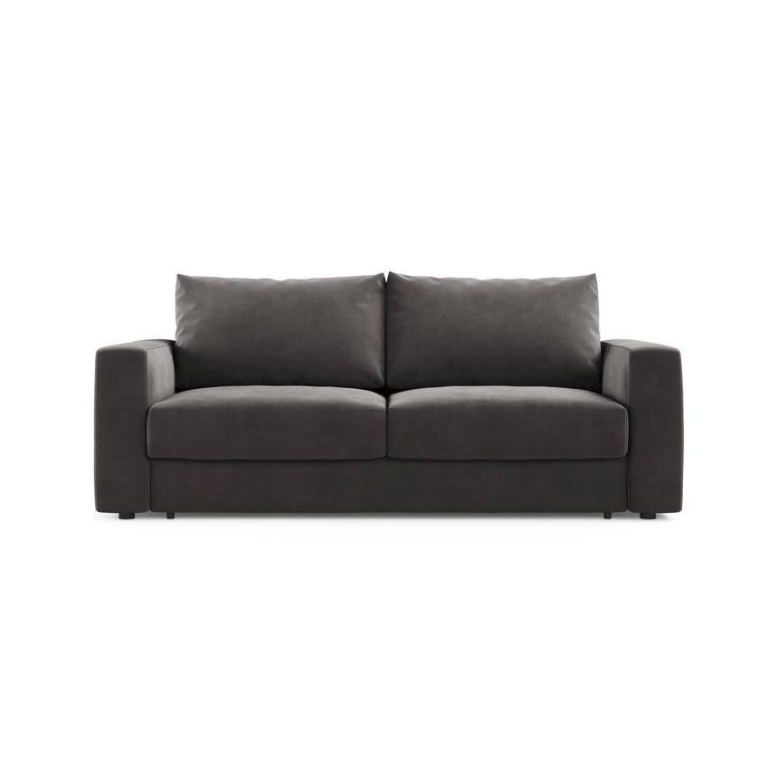 Grena 3-Sitzer Sofa mit Schlaffunktion, ausklappbar, aus Samt in Dunkelgrau (Salvador 18), 205x100 cm von Cosmopolitan Design – Bild 1