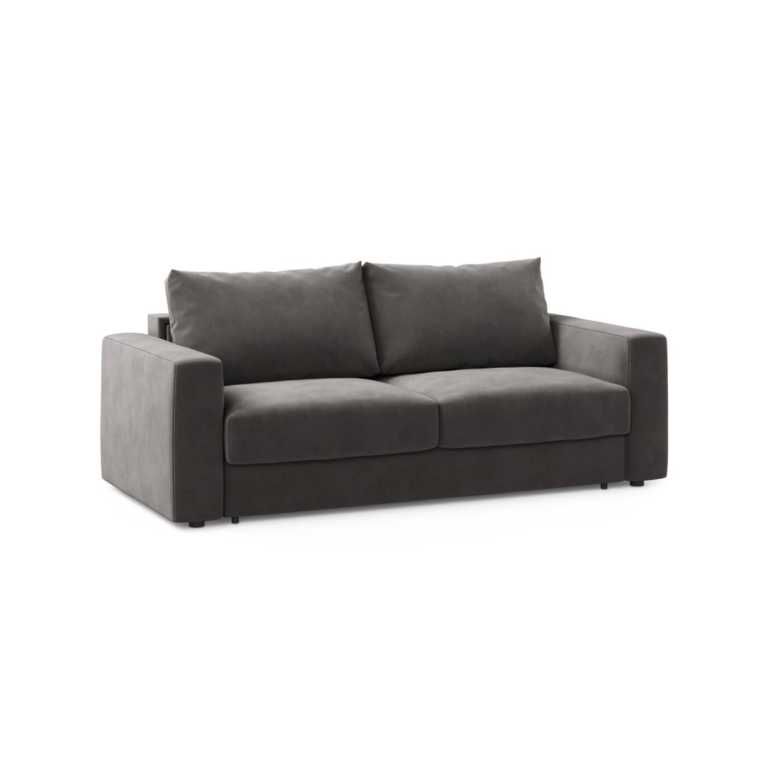 Grena 3-Sitzer Sofa mit Schlaffunktion, ausklappbar, aus Samt in Dunkelgrau (Salvador 18), 205x100 cm von Cosmopolitan Design – Bild 3