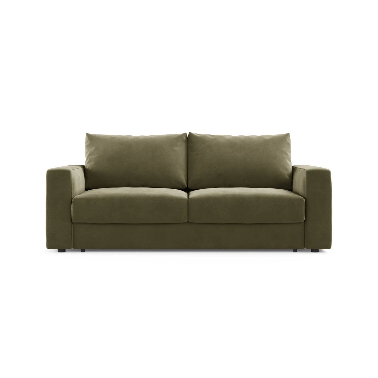 Grena 3-Sitzer Sofa mit Schlaffunktion, ausklappbar, aus Samt in Grün (Salvador 8), 205x100 cm von Cosmopolitan Design – Bild 1