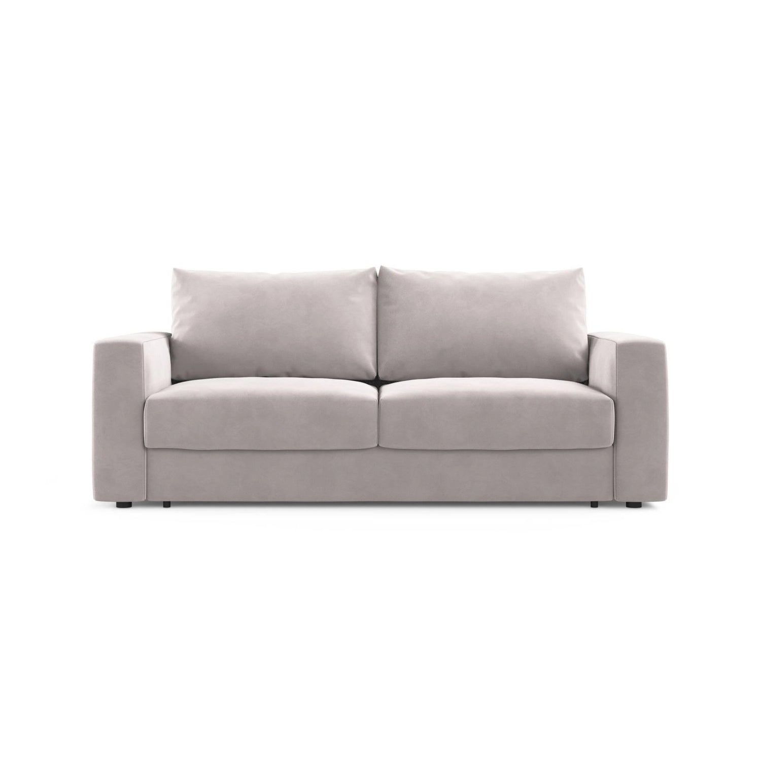 Grena 3-Sitzer Sofa mit Schlaffunktion, ausklappbar, aus Samt in Hellgrau (Salvador 16), 205x100 cm von Cosmopolitan Design – Bild 1