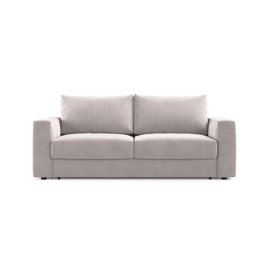 Grena 3-Sitzer Sofa mit Schlaffunktion, ausklappbar, aus Samt in Hellgrau (Salvador 16), 205x100 cm von Cosmopolitan Design – Bild 1