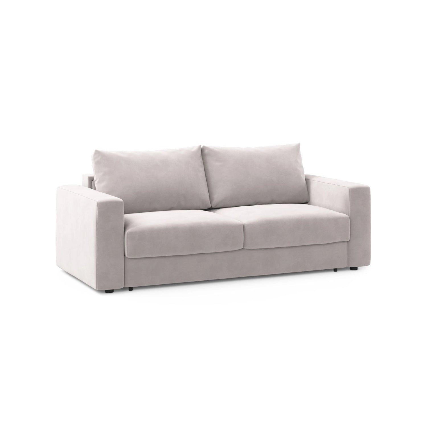 Grena 3-Sitzer Sofa mit Schlaffunktion, ausklappbar, aus Samt in Hellgrau (Salvador 16), 205x100 cm von Cosmopolitan Design – Bild 3