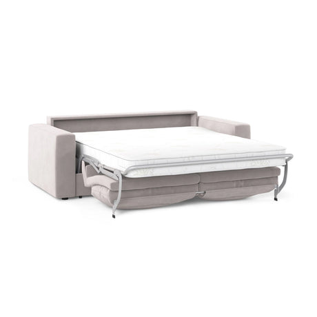 Grena 3-Sitzer Sofa mit Schlaffunktion, ausklappbar, aus Samt in Hellgrau (Salvador 16), 205x100 cm von Cosmopolitan Design – Bild 4