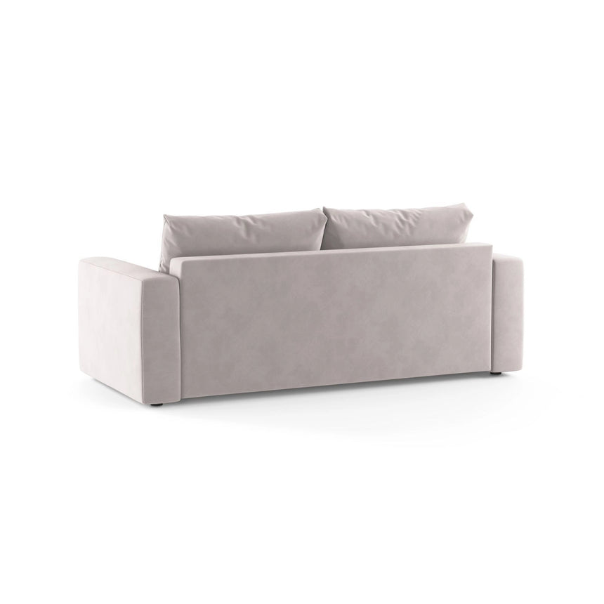 Grena 3-Sitzer Sofa mit Schlaffunktion, ausklappbar, aus Samt in Hellgrau (Salvador 16), 205x100 cm von Cosmopolitan Design – Bild 5