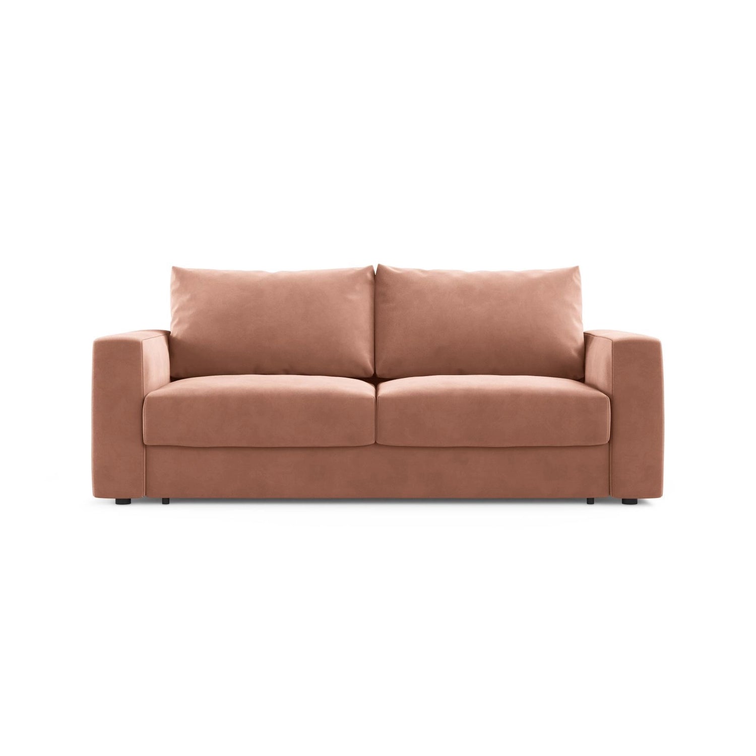 Grena 3-Sitzer Sofa mit Schlaffunktion, ausklappbar, aus Samt in Rosa (Salvador 11), 205x100 cm von Cosmopolitan Design – Bild 1