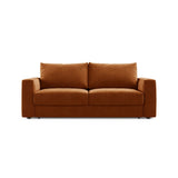 Grena 3-Sitzer Sofa mit Schlaffunktion, ausklappbar, aus Samt in Terrakotta (Salvador 14), 205x100 cm von Cosmopolitan Design – Bild 1