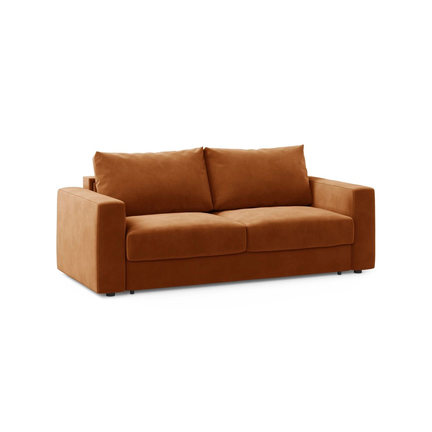 Grena 3-Sitzer Sofa mit Schlaffunktion, ausklappbar, aus Samt in Terrakotta (Salvador 14), 205x100 cm von Cosmopolitan Design – Bild 3