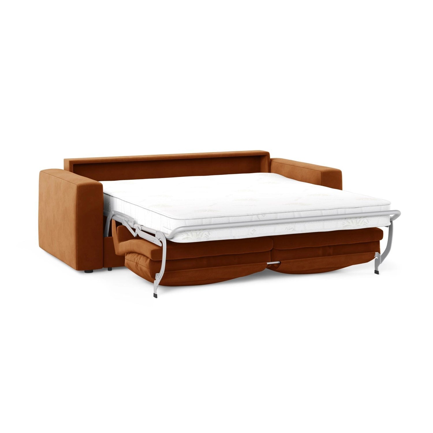 Grena 3-Sitzer Sofa mit Schlaffunktion, ausklappbar, aus Samt in Terrakotta (Salvador 14), 205x100 cm von Cosmopolitan Design – Bild 4