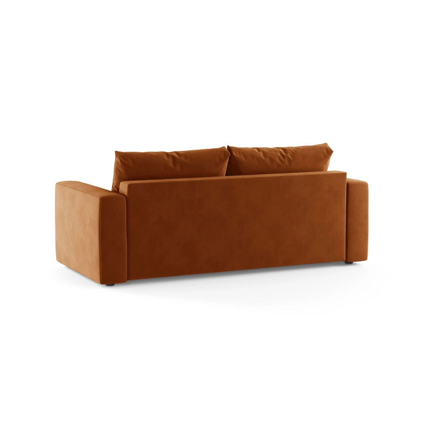 Grena 3-Sitzer Sofa mit Schlaffunktion, ausklappbar, aus Samt in Terrakotta (Salvador 14), 205x100 cm von Cosmopolitan Design – Bild 5