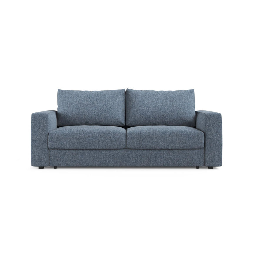 Grena 3-Sitzer Sofa mit Schlaffunktion, ausklappbar, aus Strukturierter Stoff in Dunkelblau (BABEL BLUE), 205x100 cm von Cosmopolitan Design – Bild 1
