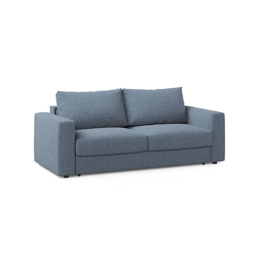 Grena 3-Sitzer Sofa mit Schlaffunktion, ausklappbar, aus Strukturierter Stoff in Dunkelblau (BABEL BLUE), 205x100 cm von Cosmopolitan Design – Bild 3