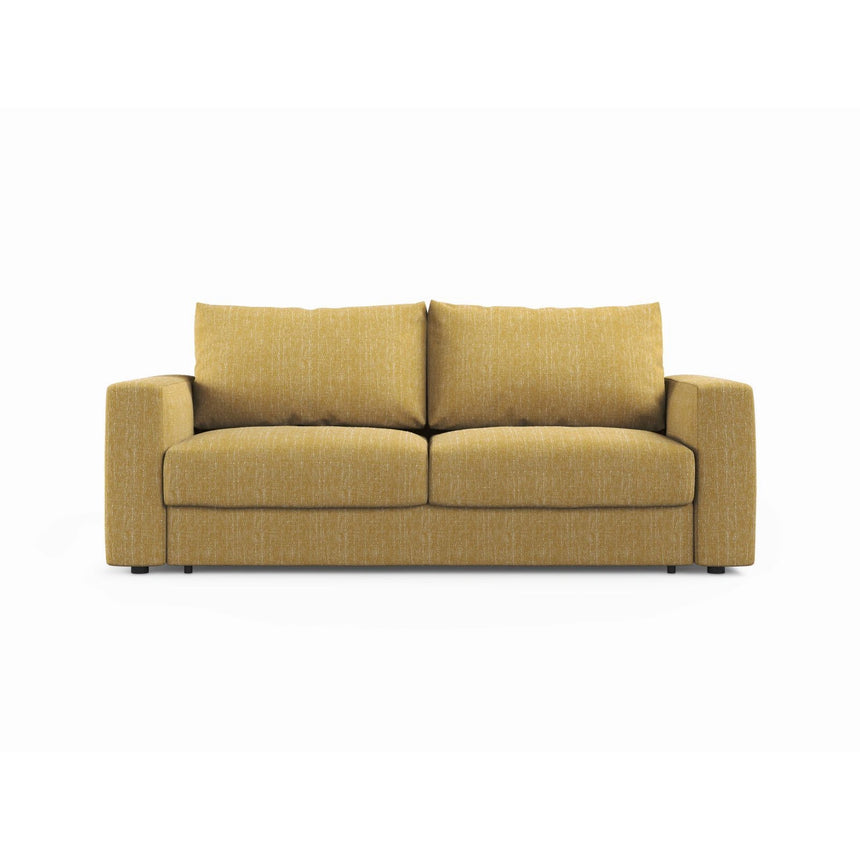 Grena 3-Sitzer Sofa mit Schlaffunktion, ausklappbar, aus Strukturierter Stoff in Gelb (BABEL YELLOW), 205x100 cm von Cosmopolitan Design – Bild 1
