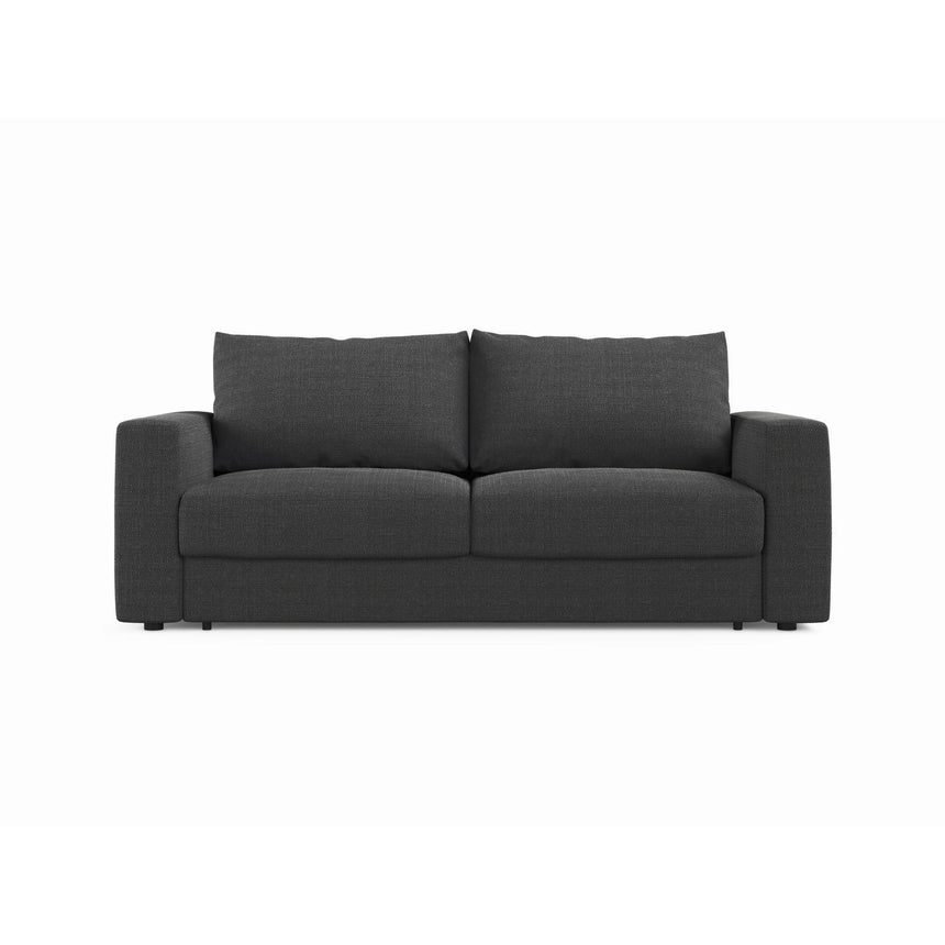Grena 3-Sitzer Sofa mit Schlaffunktion, ausklappbar, aus Strukturierter Stoff in Schwarz (BABEL BLACK), 205x100 cm von Cosmopolitan Design – Bild 1