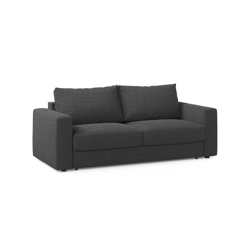 Grena 3-Sitzer Sofa mit Schlaffunktion, ausklappbar, aus Strukturierter Stoff in Schwarz (BABEL BLACK), 205x100 cm von Cosmopolitan Design – Bild 3