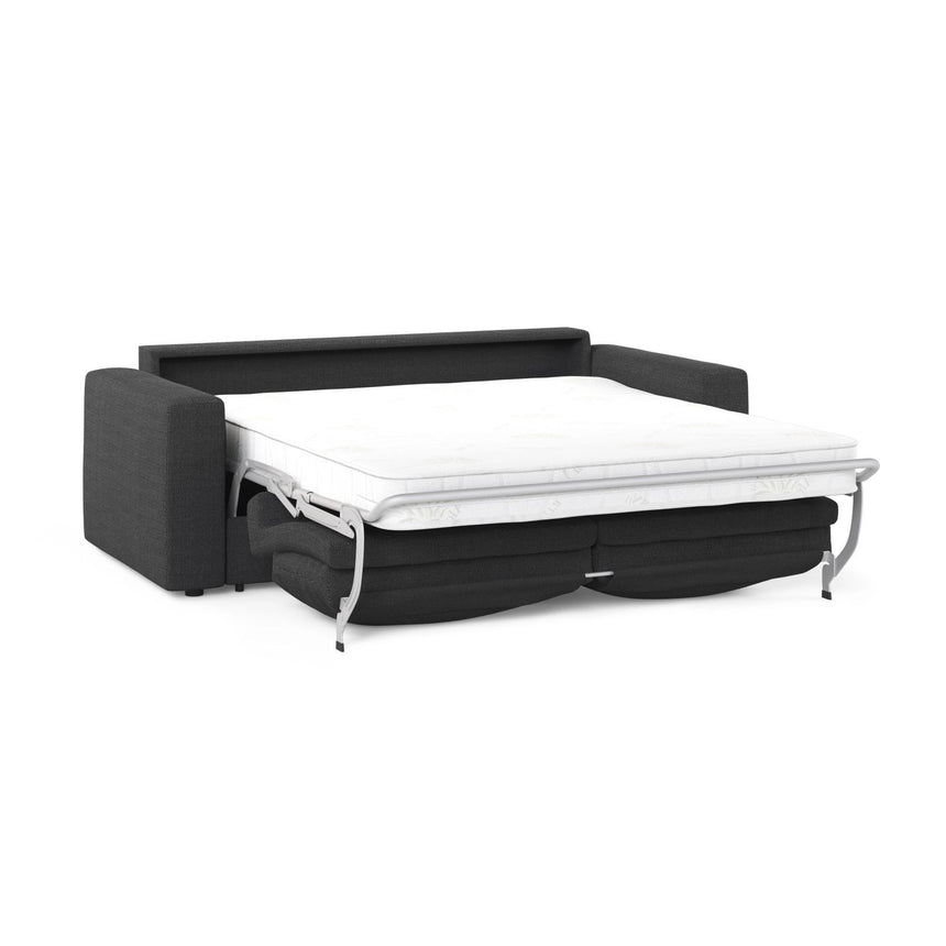 Grena 3-Sitzer Sofa mit Schlaffunktion, ausklappbar, aus Strukturierter Stoff in Schwarz (BABEL BLACK), 205x100 cm von Cosmopolitan Design – Bild 4