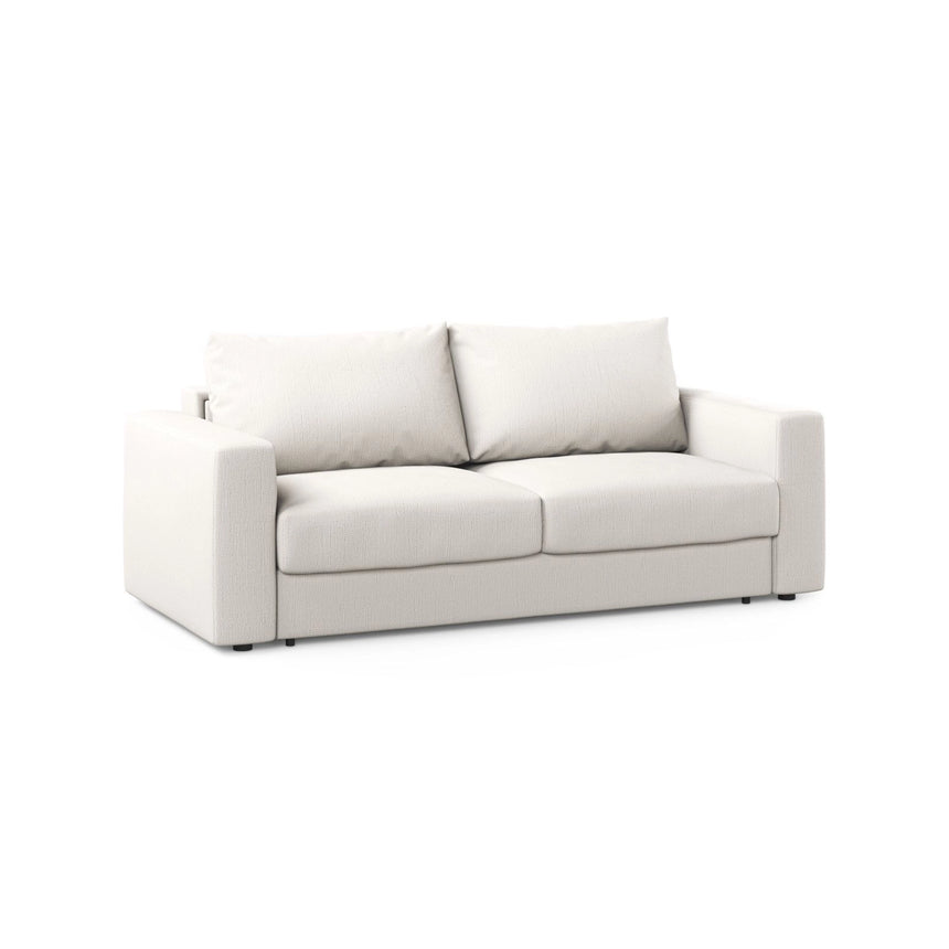 Grena 3-Sitzer Sofa mit Schlaffunktion, ausklappbar, aus Strukturierter Stoff in Weiß (BABEL WHITE), 205x100 cm von Cosmopolitan Design – Bild 3