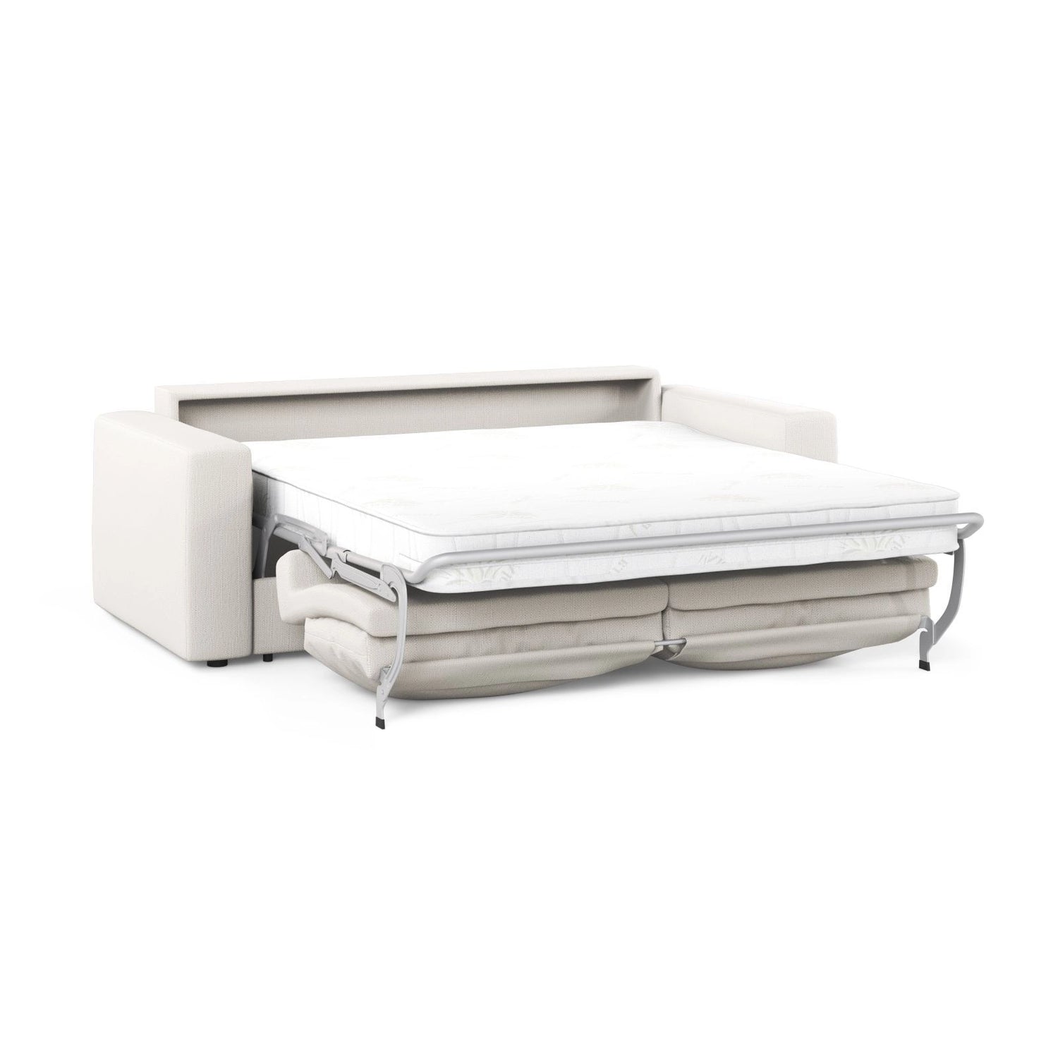 Grena 3-Sitzer Sofa mit Schlaffunktion, ausklappbar, aus Strukturierter Stoff in Weiß (BABEL WHITE), 205x100 cm von Cosmopolitan Design – Bild 4