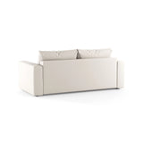 Grena 3-Sitzer Sofa mit Schlaffunktion, ausklappbar, aus Strukturierter Stoff in Weiß (BABEL WHITE), 205x100 cm von Cosmopolitan Design – Bild 5