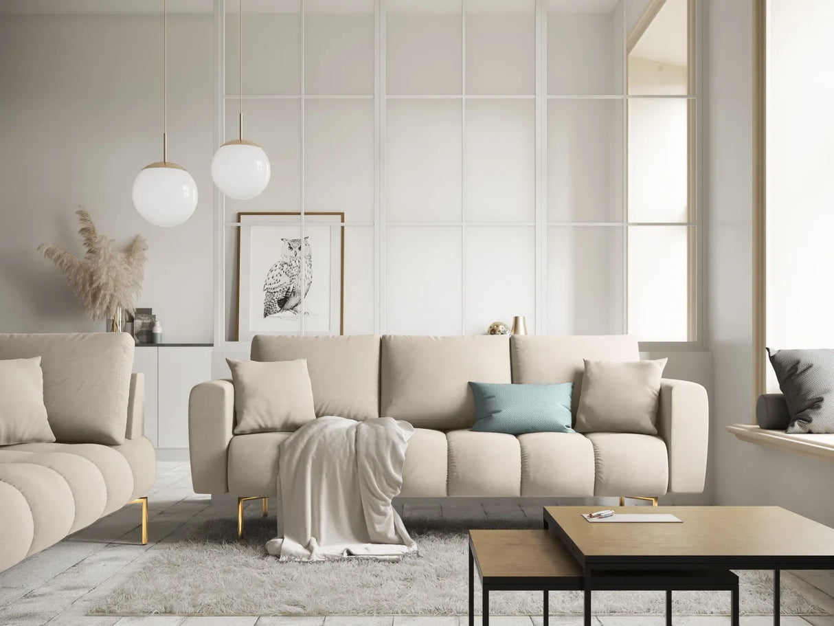 Hastings 3-Sitzer Sofa aus Samt in Beige (Fancy 06), 220x97x75 cm von Cosmopolitan Design – Bild 2