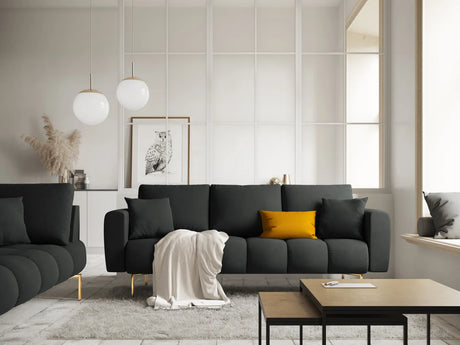 Hastings 3-Sitzer Sofa aus Samt in Dunkelgrau (Fancy 99), 220x97x75 cm von Cosmopolitan Design – Bild 2