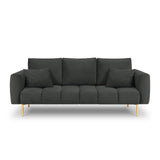 Hastings 3-Sitzer Sofa aus Samt in Dunkelgrau (Fancy 99), 220x97x75 cm von Cosmopolitan Design – Bild 4