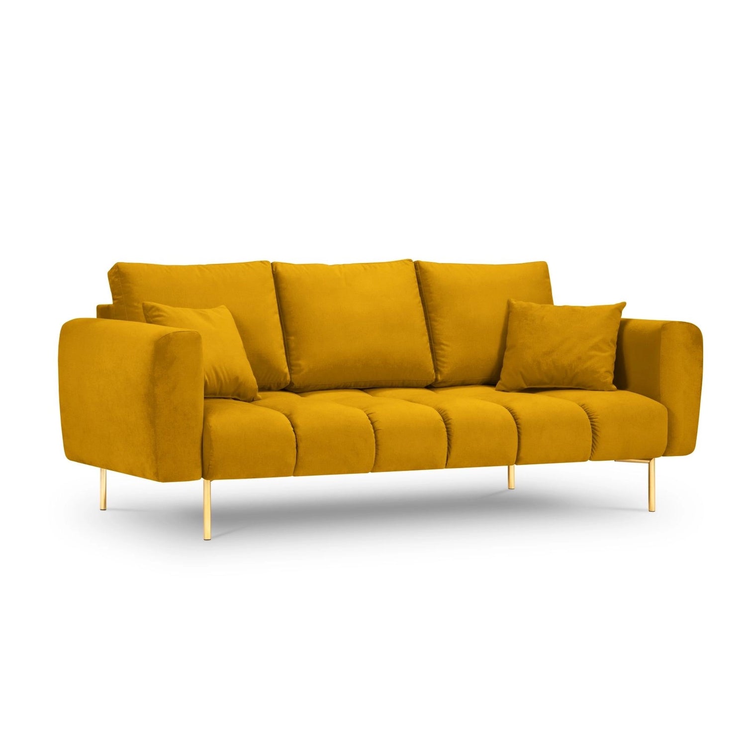 Hastings 3-Sitzer Sofa aus Samt in Gelb (Fancy 48), 220x97x75 cm von Cosmopolitan Design – Bild 1