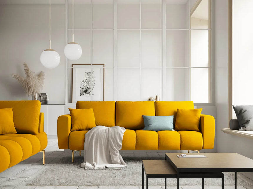 Hastings 3-Sitzer Sofa aus Samt in Gelb (Fancy 48), 220x97x75 cm von Cosmopolitan Design – Bild 2