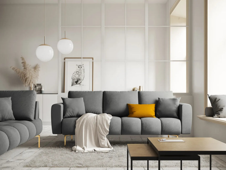Hastings 3-Sitzer Sofa aus Samt in Grau (Fancy 90), 220x97x75 cm von Cosmopolitan Design – Bild 2