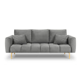 Hastings 3-Sitzer Sofa aus Samt in Grau (Fancy 90), 220x97x75 cm von Cosmopolitan Design – Bild 4