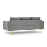 Hastings 3-Sitzer Sofa aus Samt in Grau (Fancy 90), 220x97x75 cm von Cosmopolitan Design – Bild 5