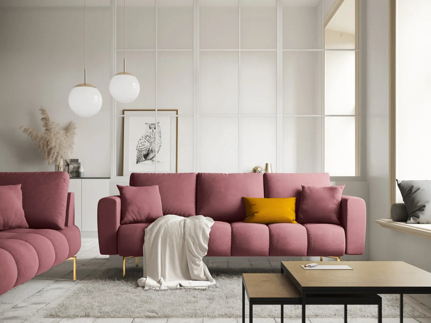 Hastings 3-Sitzer Sofa aus Samt in Rosa (Fancy 63), 220x97x75 cm von Cosmopolitan Design – Bild 2