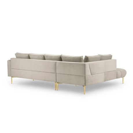 Hastings 5-Sitzer Ecksofa, Linke Seite, aus Samt in Beige (Fancy 06), 301x216x75 cm von Cosmopolitan Design – Bild 5