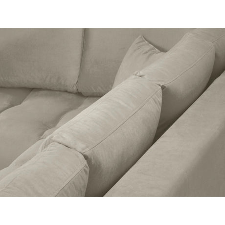 Hastings 5-Sitzer Ecksofa, Linke Seite, aus Samt in Beige (Fancy 06), 301x216x75 cm von Cosmopolitan Design – Bild 7
