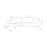Hastings 5-Sitzer Ecksofa, Linke Seite, aus Samt in Dunkelgrau (Fancy 99), 301x216x75 cm von Cosmopolitan Design – Bild 3