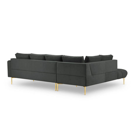 Hastings 5-Sitzer Ecksofa, Linke Seite, aus Samt in Dunkelgrau (Fancy 99), 301x216x75 cm von Cosmopolitan Design – Bild 5