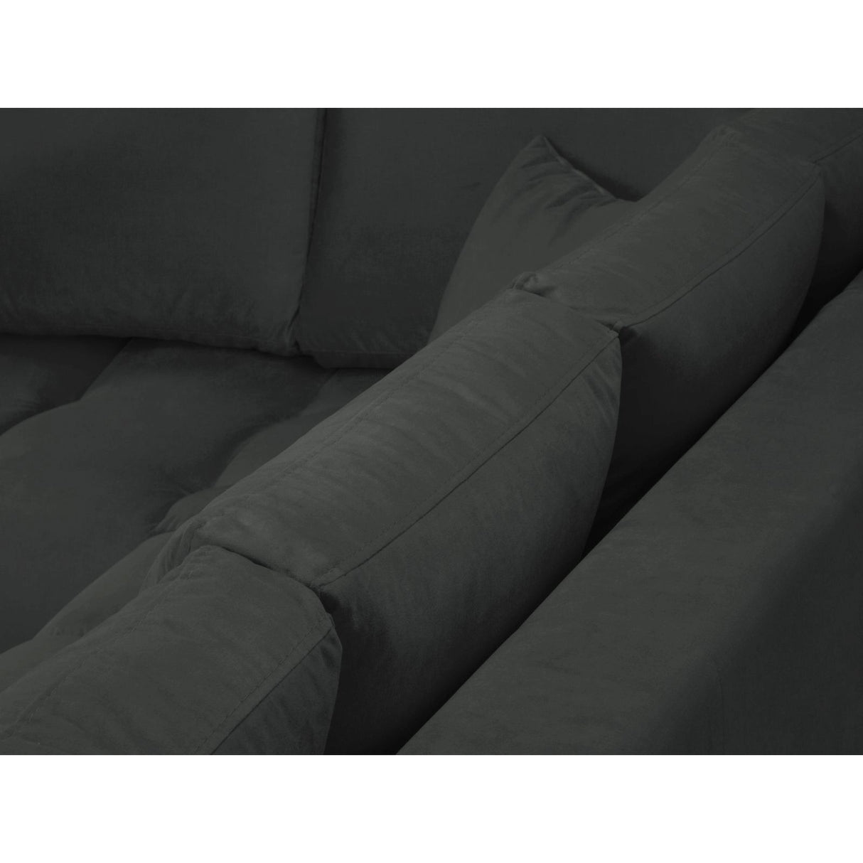 Hastings 5-Sitzer Ecksofa, Linke Seite, aus Samt in Dunkelgrau (Fancy 99), 301x216x75 cm von Cosmopolitan Design – Bild 7